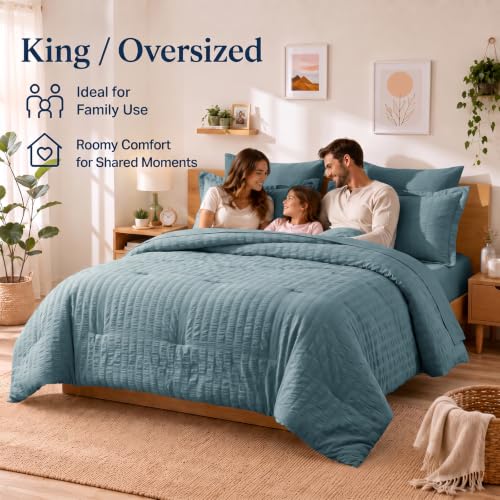 Oversized Queen Seersucker Comforter Set
