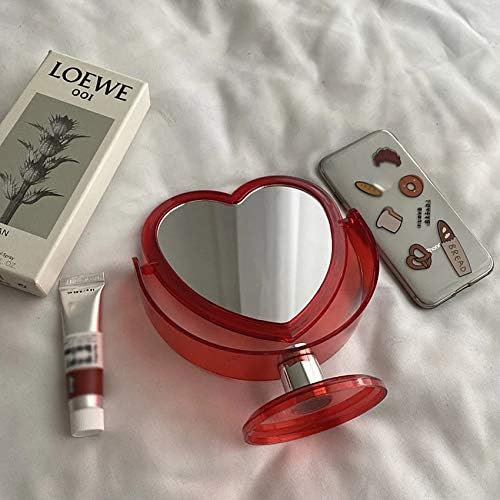 1Pc Acrylic Double Side Makeup Mirror Cute Heart Shaped Cosmetic Mirror