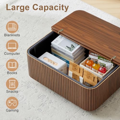 31.5" Square Coffee Table with Storage