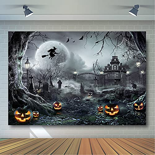 10x7ft Gray Halloween Backdrop Spooky Photography Background