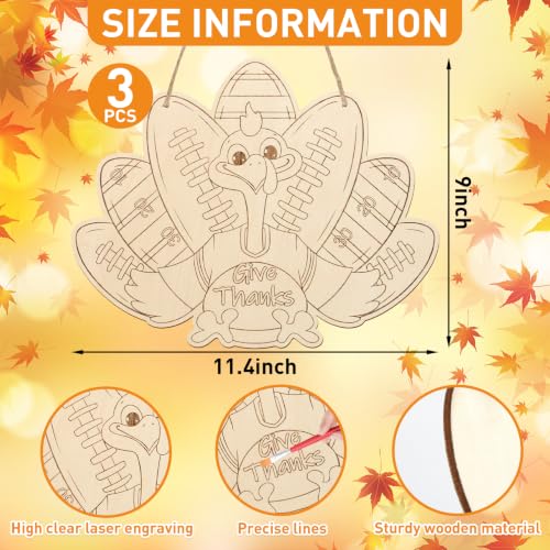 Paintable Thanksgiving Ornaments 3 Sets (3 Count)