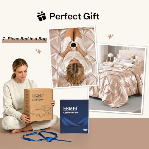 Satin Twin XL Comforter Set Champagne