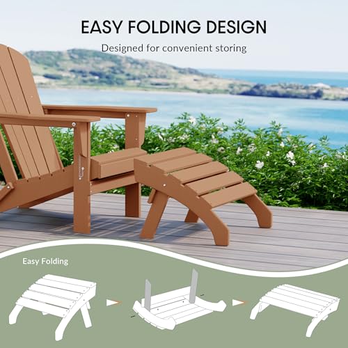 Dylan Outdoor Patio HDPE Adirondack Ottoman Footrest