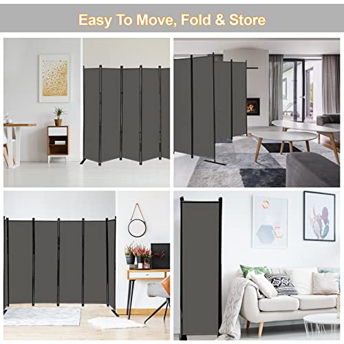 6 Panel Folding Privacy Screen 9ft Wide 6ft Tall Room Partition