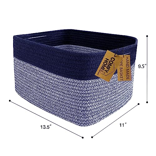 Cotton Rope Woven Basket with Handles for Shelves