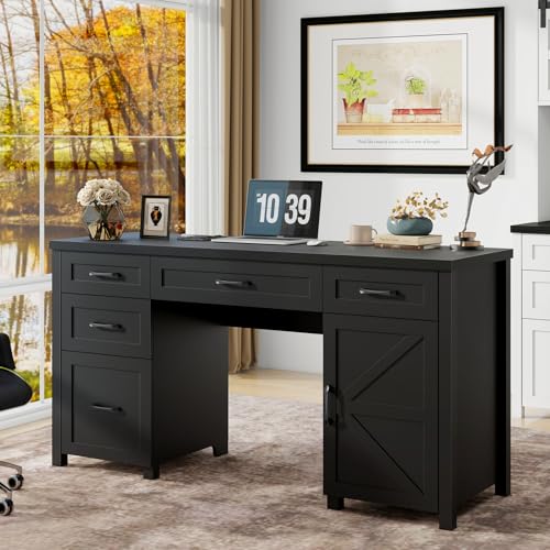 Farmhouse 61'' Executive Desk with 5 Drawers