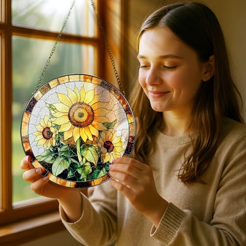 Sunflower Stained Glass Suncatcher