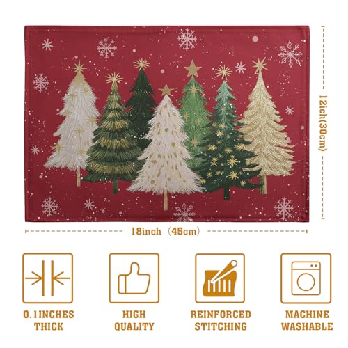 Red Christmas Tree Placemats Set of 4