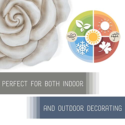 NAT & Jules Rose Flower Shaped Dimensional Indoor Outdoor 12 inch Cast Resin Decorative Garden Stepping Stone