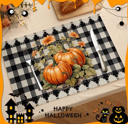 Halloween Pumpkin Placemats Set of 4 (4 Count)