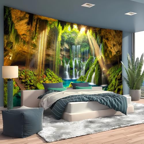 Nature Tapestry Forest Tree Sea Cave Wall Hanging