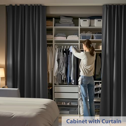 Room Divider Ceiling Mounted Curtains Track Sets Extra Wide Blackout Curtain Flexible Tracks for Bedroom Privacy Partition Separator