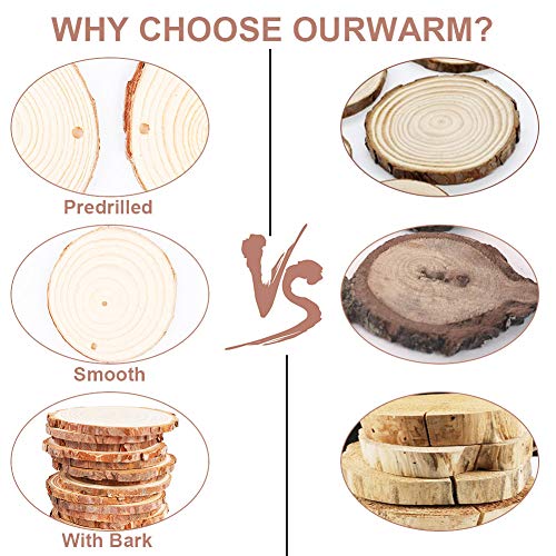 Natural Wood Slices Christmas Ornaments (50 Count)