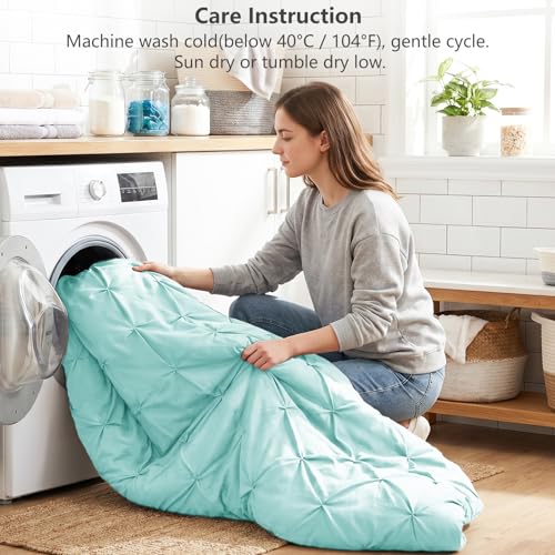 Oversized Queen Comforter Set Spa Blue