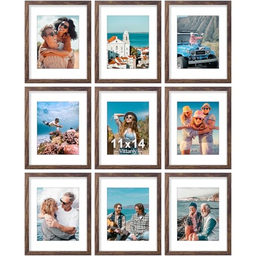 11x14 Picture Frames Set of 9 for Wall Mounting (9 Count)
