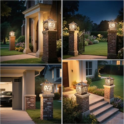 Outdoor Solar Post Light with Remote