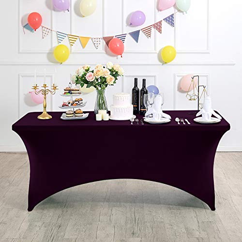 2Pack Spandex Table Cover for 6Ft or 4fT or 8ft Table Universal Fitted Stretch Tablecloth for Party (2 Count)