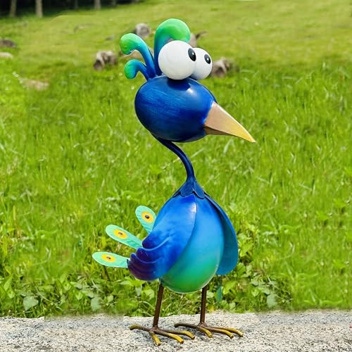 Peacock Decor Metal Yard Art Outdoor Statues Lawn Decorations Outside Garden Peacocks Decoration for Home