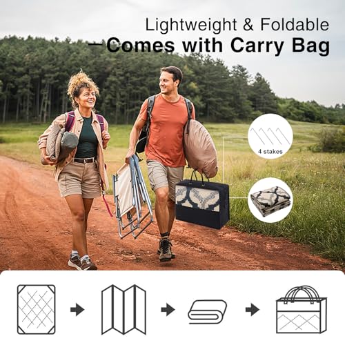 Outdoor Rug 9x12 ft Waterproof Reversible Braided Mat