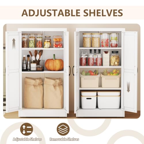 White Metal Storage Cabinet