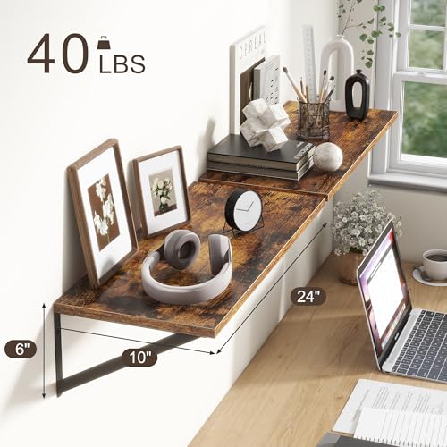 Deep Floating Shelves for Wall (2 Count)