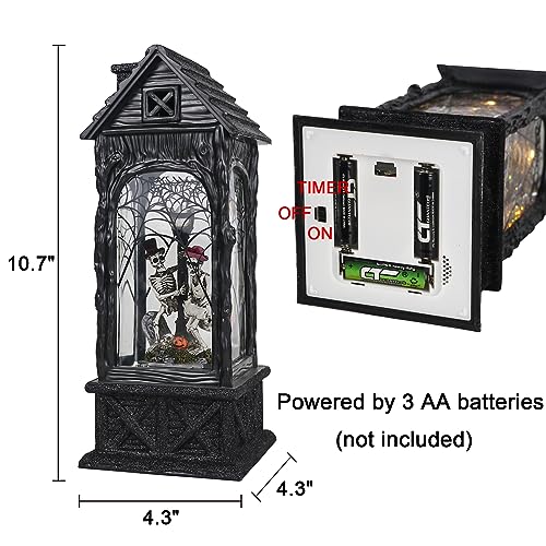 Halloween Snow Globe Lantern Ghost Projection Lamp with 6H Timer