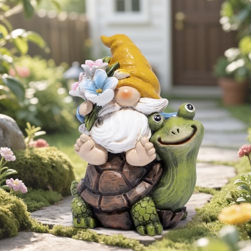 Spring Garden Gnome Decoration Flower Animal Ornaments Decor Gifts Spring Gnomes for Garden Decorations Summer Elf Figurine Gifts for Mom Outdoor Decor