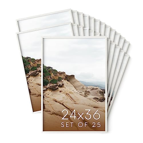24x36 White Oak Wood Picture Frames Set of 25