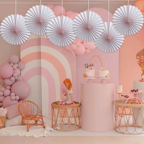 Pink Birthday Decorations DIY Pink Paper Fans Set Hanging Decoration 16in