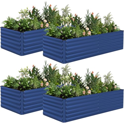 8x4x2ft Outdoor Metal Raised Garden Bed (4 Count)