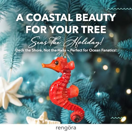 Red Seahorse Christmas Ornament