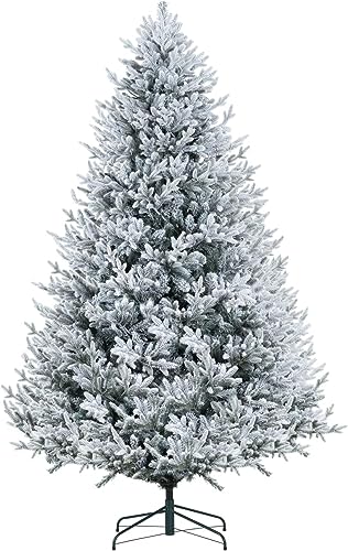 Ginebra 7.5ft Snow Flocked Christmas Tree Prelit with 3266 Branch Tips