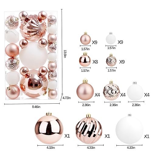 50pcs Shatterproof Christmas Ball Tree Ornaments (50 Count)