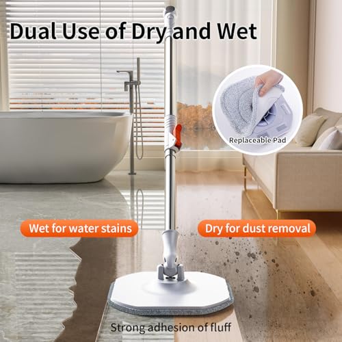 Spin Mop and Bucket Set with Separate Dirty and Clean Water