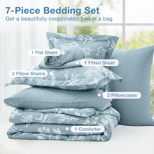 Mineral Blue Bed in a Bag Queen 7 Pieces