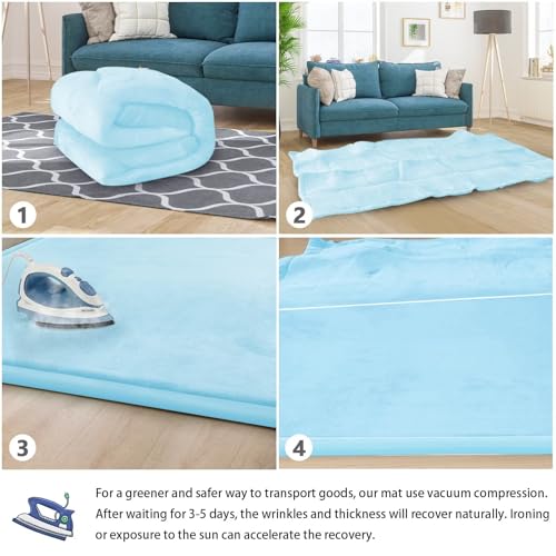 Baby Play Mat for Floor Nursery Muscle Mat Area Rug Playroom Rug 71x79" Elastic Foam 1.3" Thick Crawling Mat for Babies