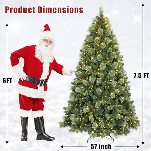 7.5ft Pre Lit Carolina Pine Christmas Tree