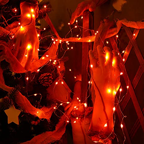 Orange Battery Halloween Fairy Lights with Remote 17.48 ft 50 LED (34.96 Foot)