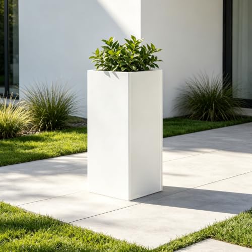 Metal Outdoor Planter Box 14"x14"x30" Tall Steel Planter