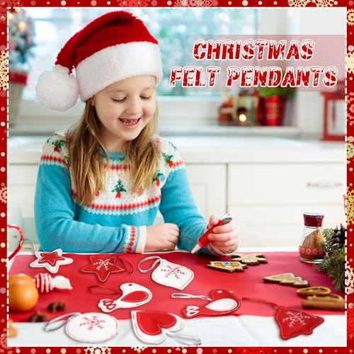 12 Christmas Felt Ornaments 3D Snowflake Hanging Tree Decor (12 Count)