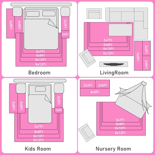 Soft Fluffy Rug for Living Room Bedroom (54 Sq Ft)