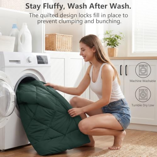 King Comforter Set 102"x90" Forest Green