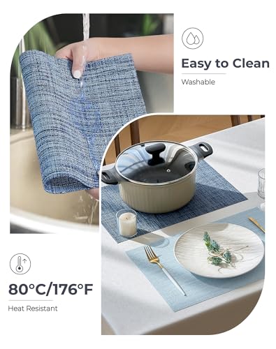 Deep Navy Woven Placemats Set of 12 (2.7 Count)