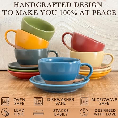 Ceramic Latte Art Mug With Saucer