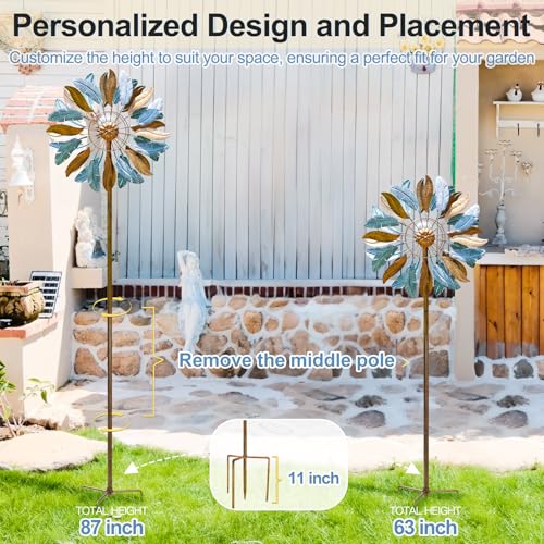 Solar Wind Spinners 87 Inch Extra Large Metal for Yard