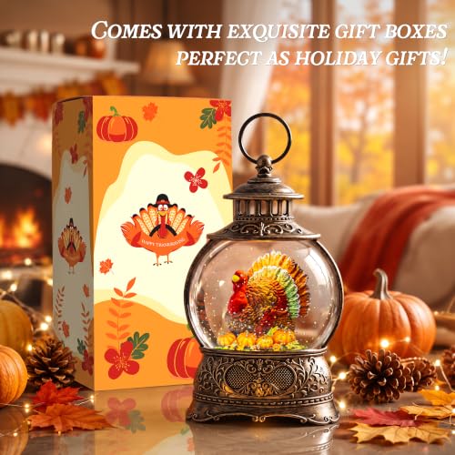 Fall Snow Globe Lantern