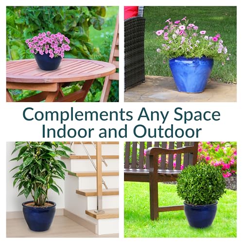 Sunnydaze Chalet 14.5" Ceramic Plant Pot