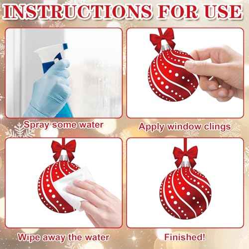 Red Merry Christmas Window Clings 6 Sheets (6 Count)