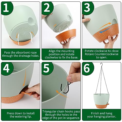 12 Inch Self Watering Hanging Planter