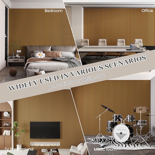 4 Pack 105.9" x 12.6" x 0.8" Acoustic Wall Panels Sound Absorbing (37.16 Sq Ft)